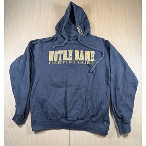 Notre Dame Fighting Irish Hoodie Mens Large Blue Blue 84 Football Fleece‎ Lined
